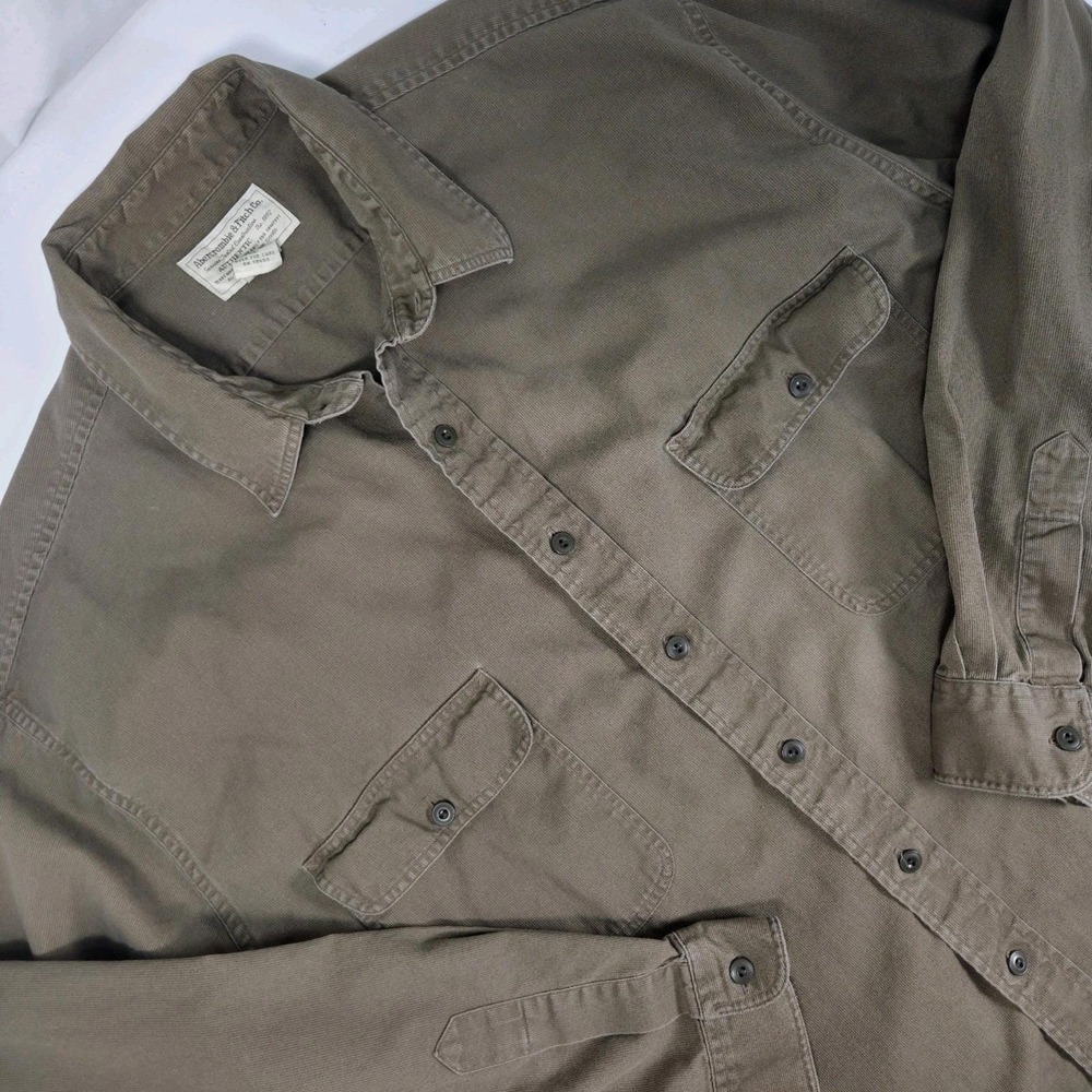 Vtg 90s Abercrombie & Fitch The Big Shirt Mens XL Cotton Twill Utility Gorpcore